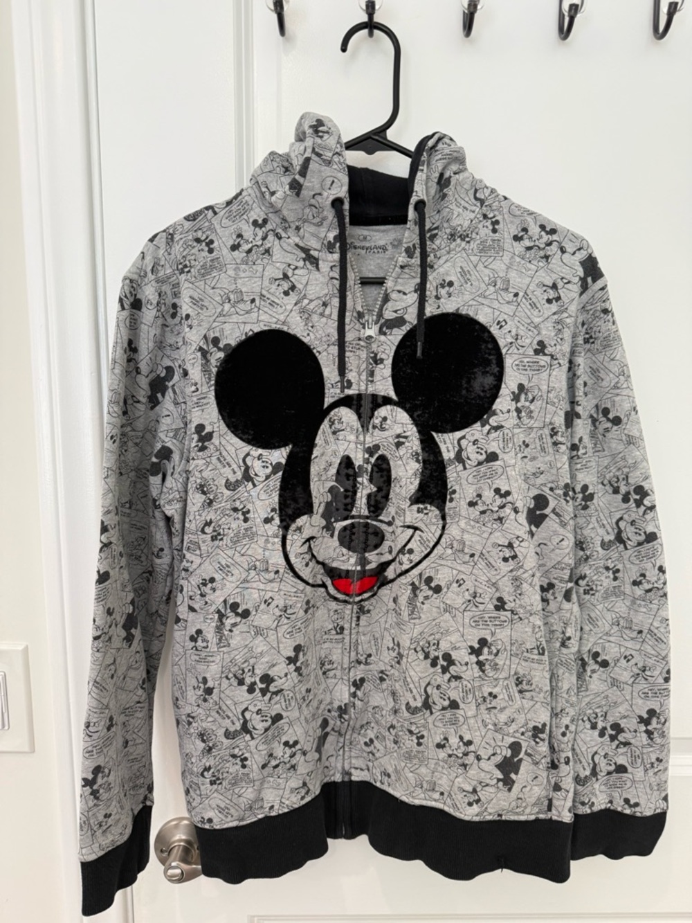 Disney Paris Exclusive Mickey Mouse Full Zip Hoodie Sweatshirt